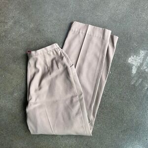 Vintage Halston III Cream High Waisted Straight Leg 28x29 Trouser Pants